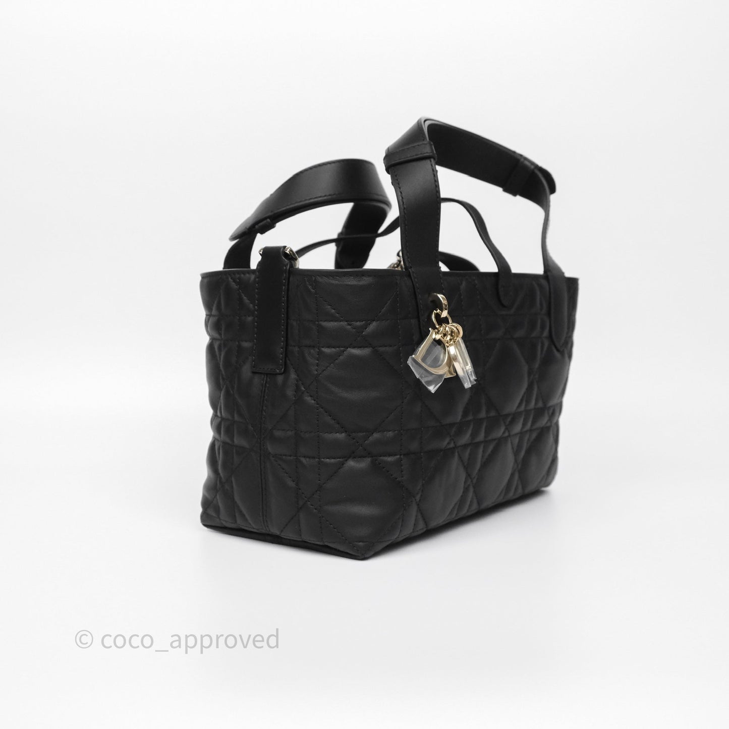 Dior Small Dior Toujours Bag Black Macrocannage Calfskin
