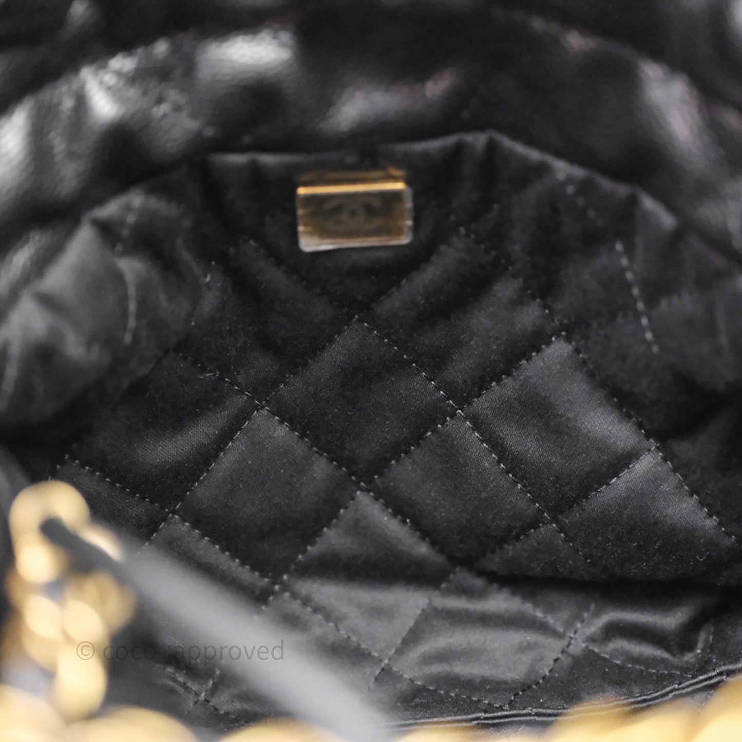 Chanel 22 Mini Black Caviar Aged Gold Hardware