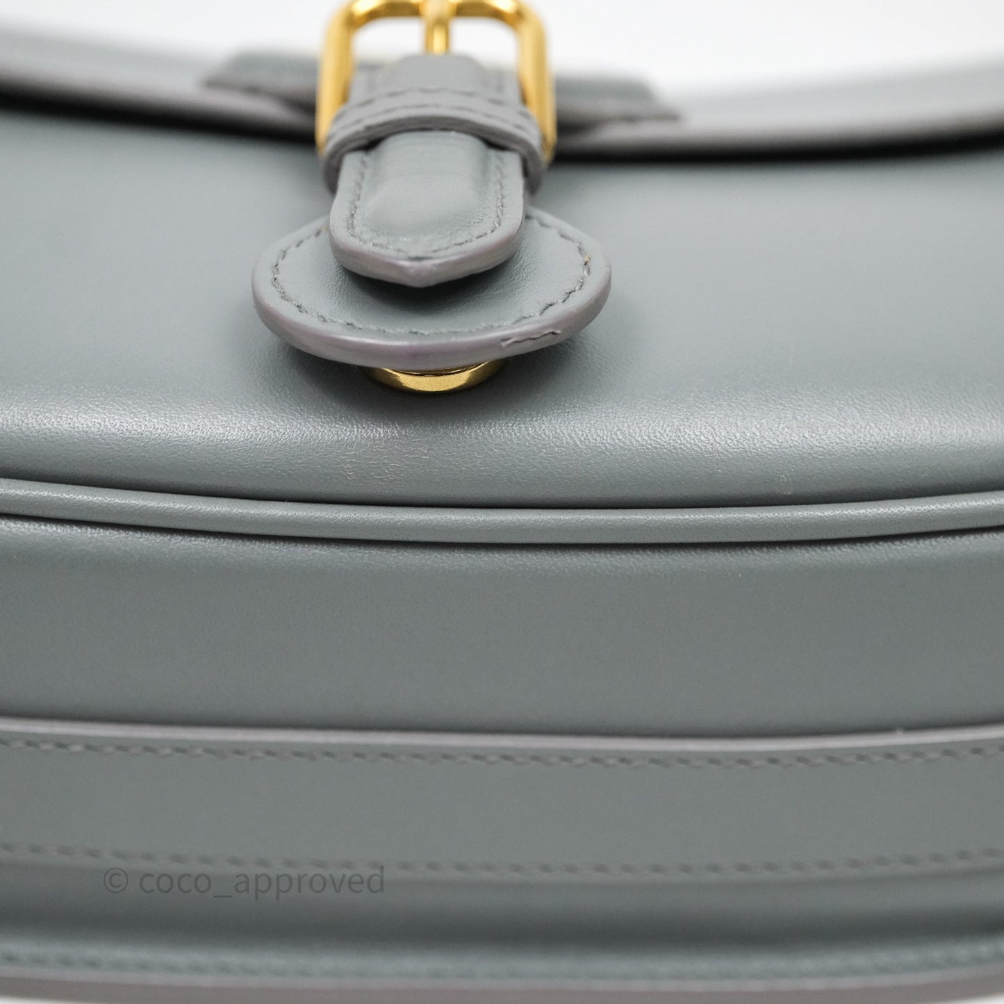 Christian Dior Medium Bobby Flap Grey Box Calfskin