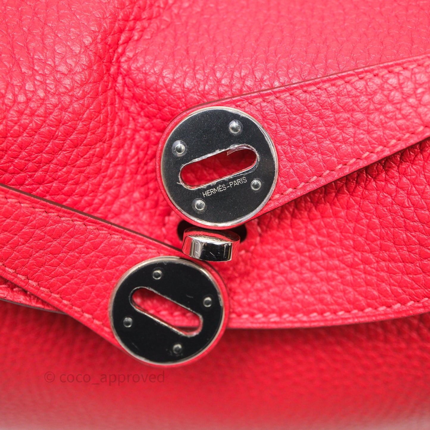 Hermes Lindy 26 Clemence Rouge Palladium Hardware