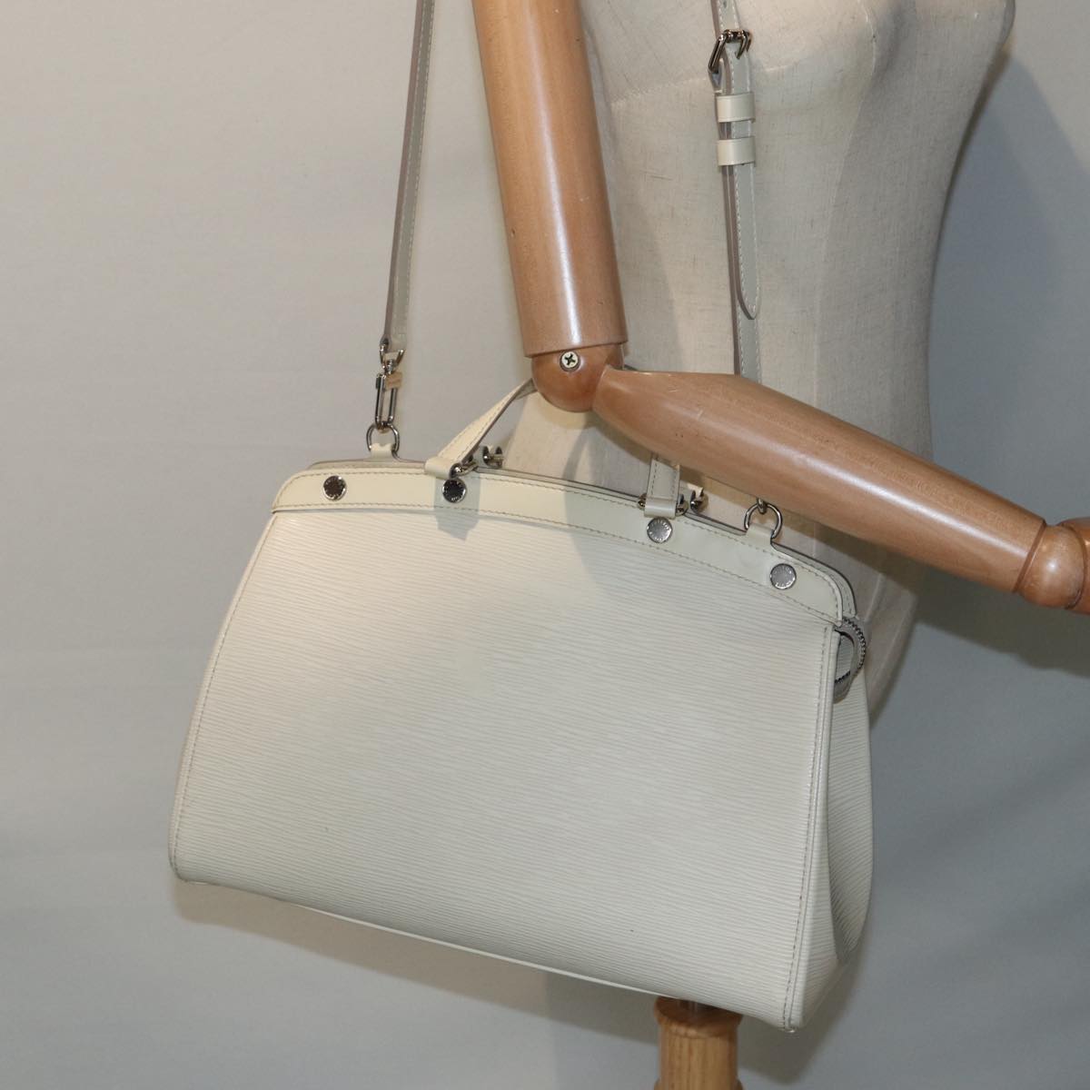 LOUIS VUITTON Epi Blair MM Hand Bag 2way White Yvoire M40330 LV 89206