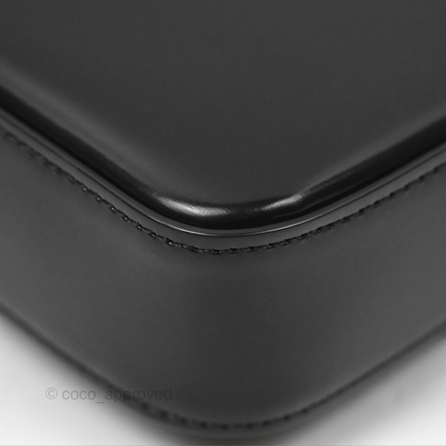Celine Triomphe Chain Shoulder Bag So Black Shiny Calfskin