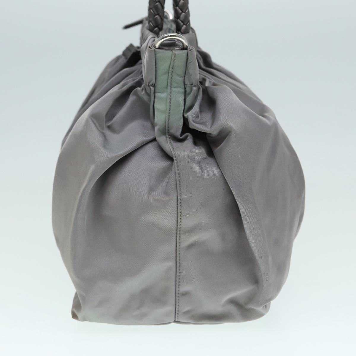 Luxury Prada Hand Bag Nylon 2way Silver Gray  89250