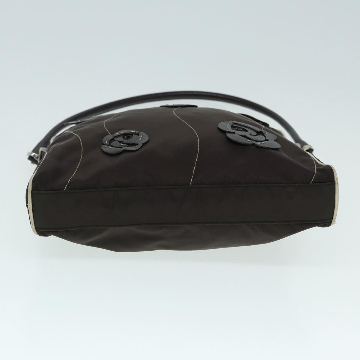 Luxury Prada Hand Bag Nylon Khaki Silver  89251