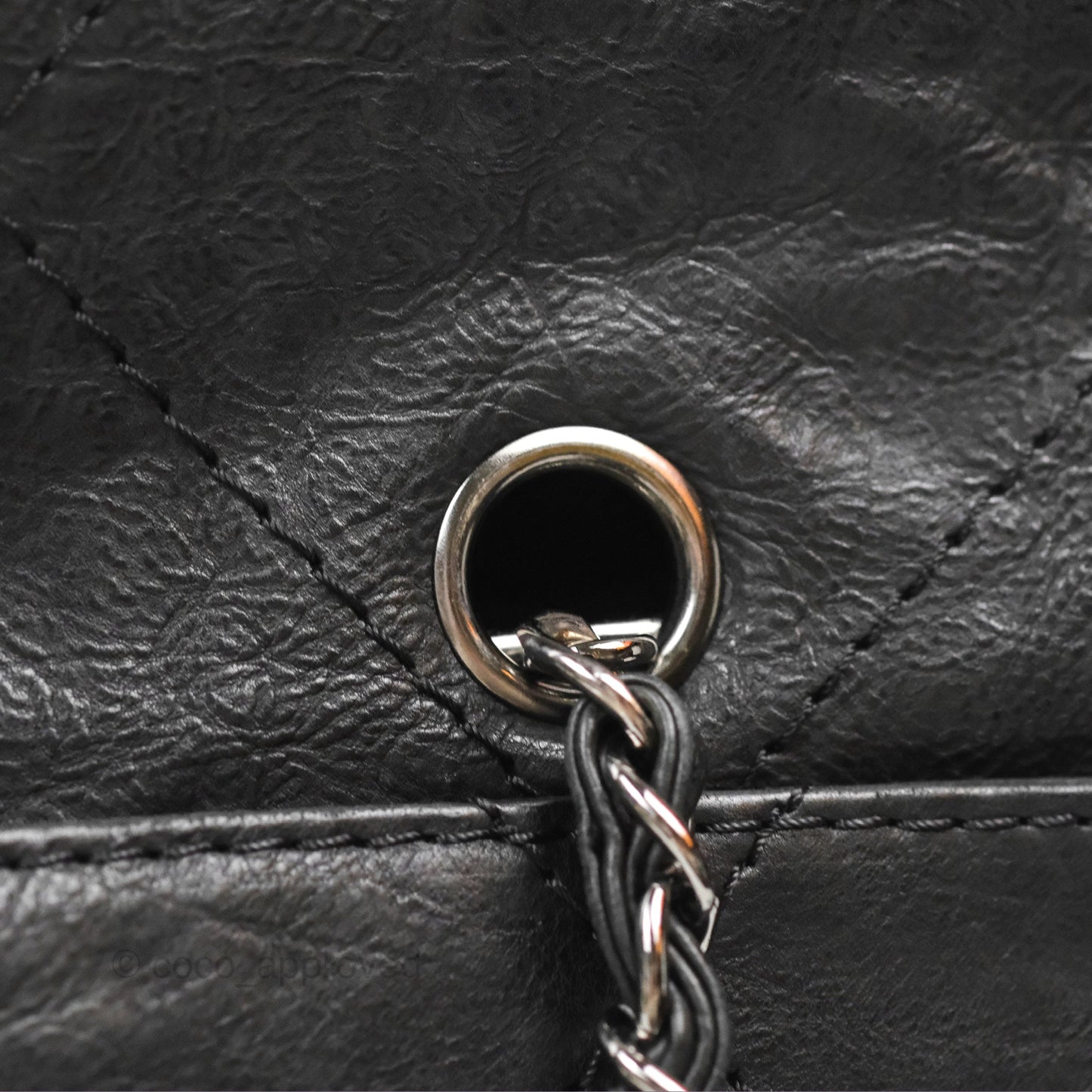Chanel Large Hamptons Shopping Tote Black Washed Calfskin