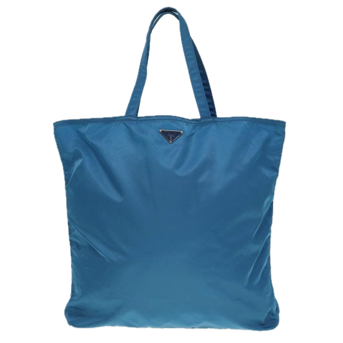 Luxury Prada Tote Bag Nylon Blue Silver  89252