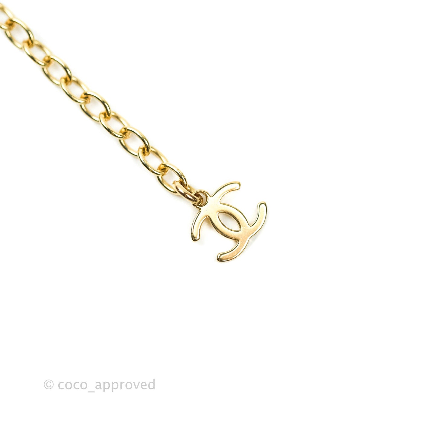 Chanel CC Pearl Necklace Gold Tone 20B