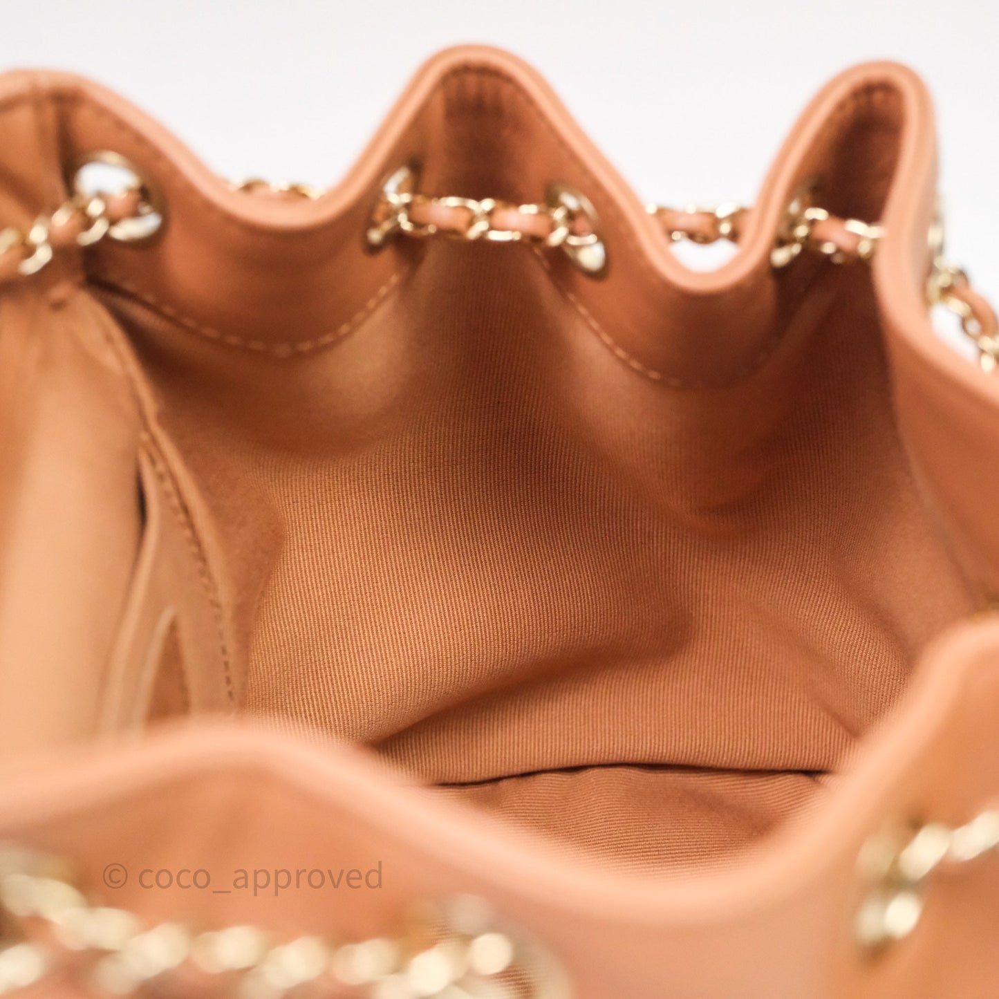 Chanel Small Duma Drawstring Backpack Camel Calfskin