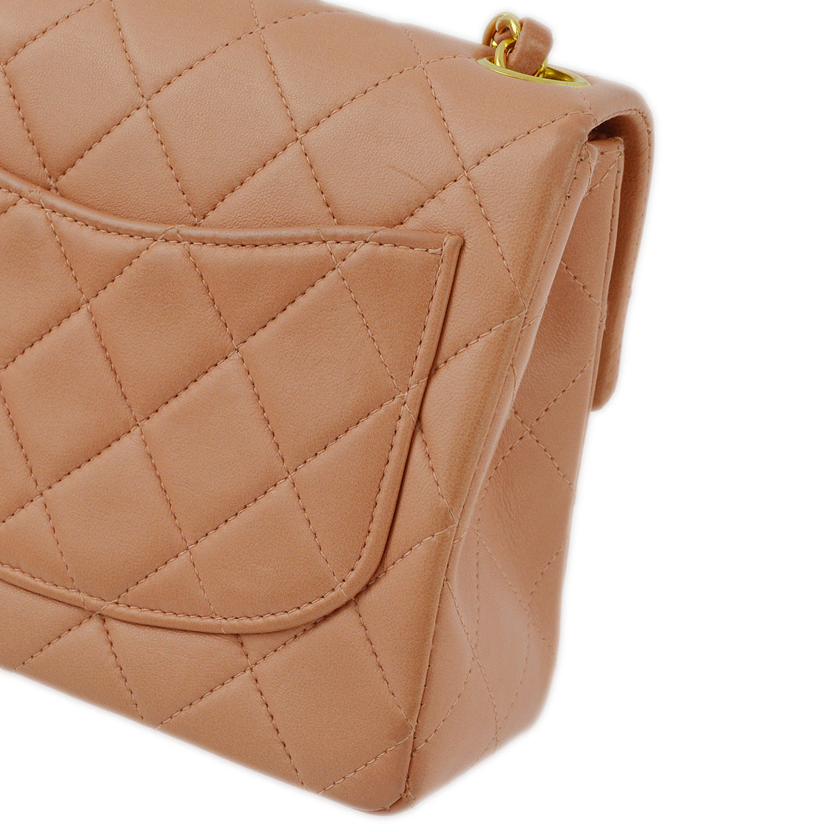 Chanel Pink Lambskin Mini Classic Square Flap Shoulder Bag 17