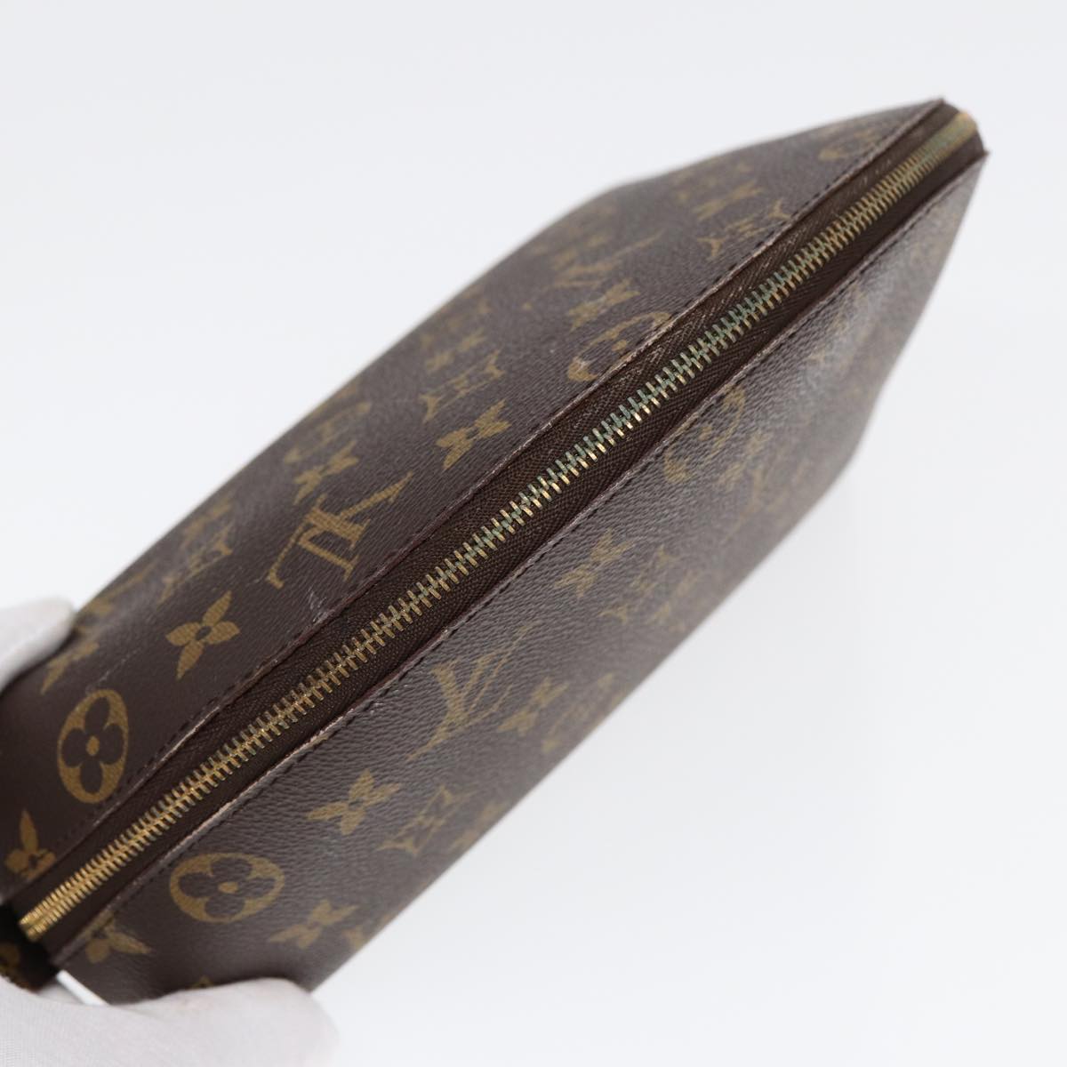 LOUIS VUITTON Monogram Trousse Demi Ronde Cosmetic Pouch M47520 LV 89289