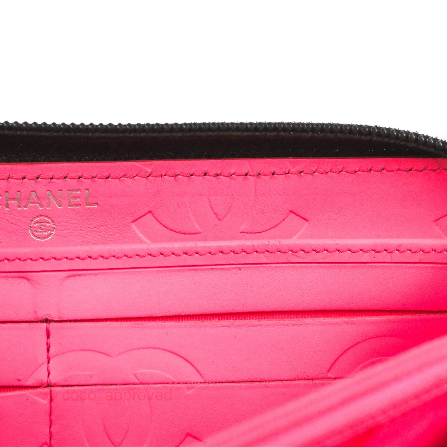 Chanel Quilted Cambon Yen Zip Long Wallet Black Calfskin Silver Hardware