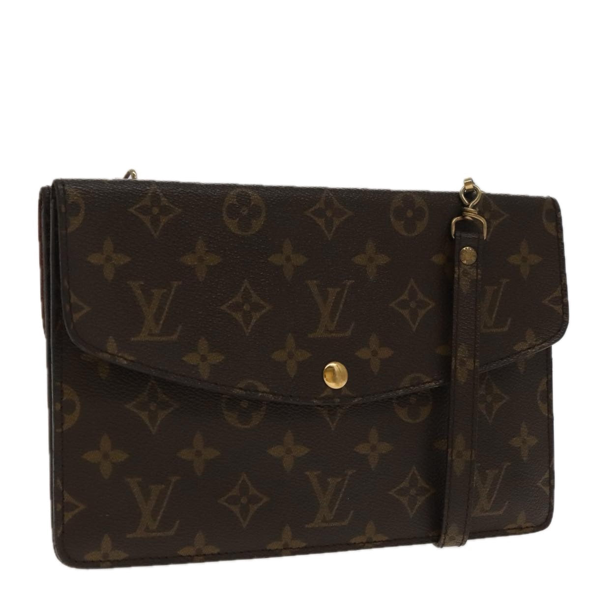 LOUIS VUITTON Monogram Double Rabat Shoulder Bag M51815 LV 89296