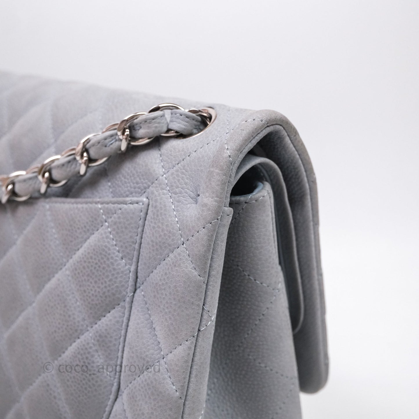 Chanel Jumbo Double Flap Grey Caviar Gold Hardware⁣⁣