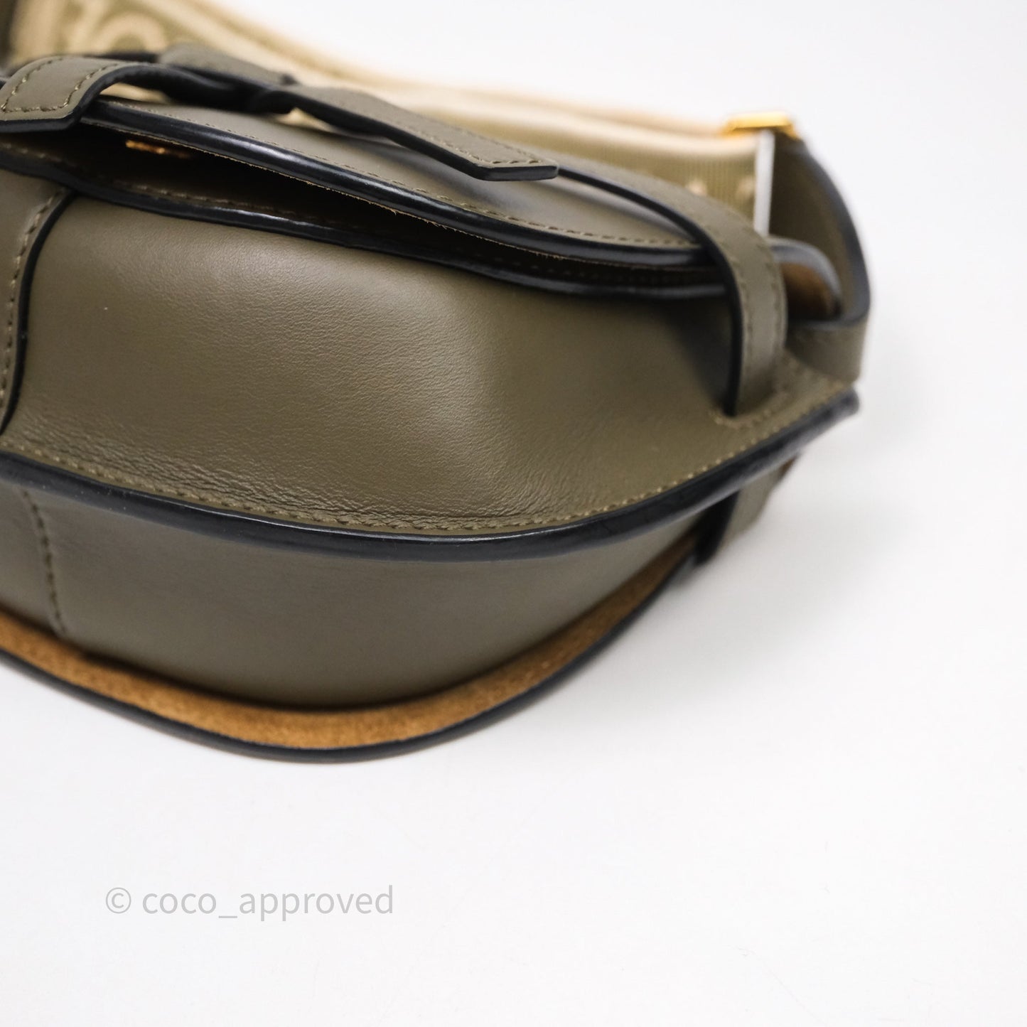 Loewe Mini Gate Dual Bag Soft Calfskin & Jacquard Strap Autumn Green