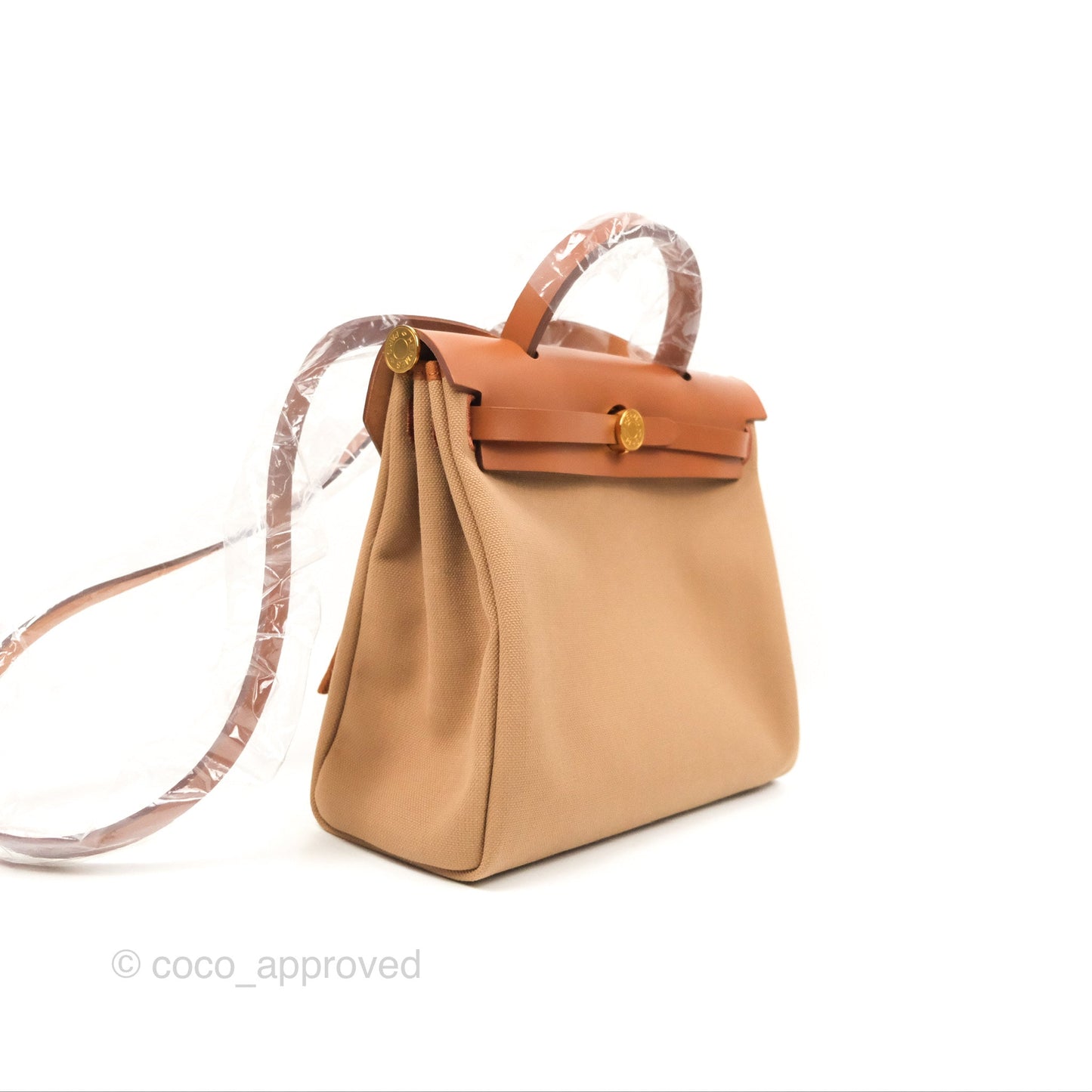 Hermès Herbag Zip Retourne 31 Chai 0M/Fauve 34 Canvas Gold Hardware