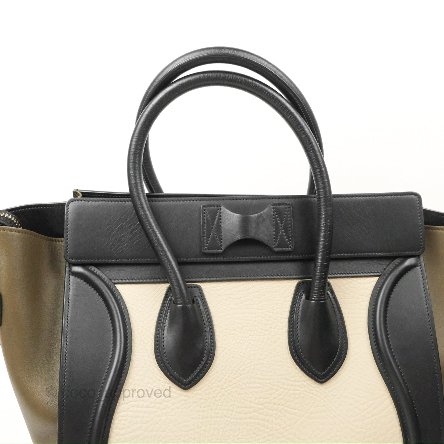 Celine Mini Luggage Bag Black/Brown/Ivory Calfskin