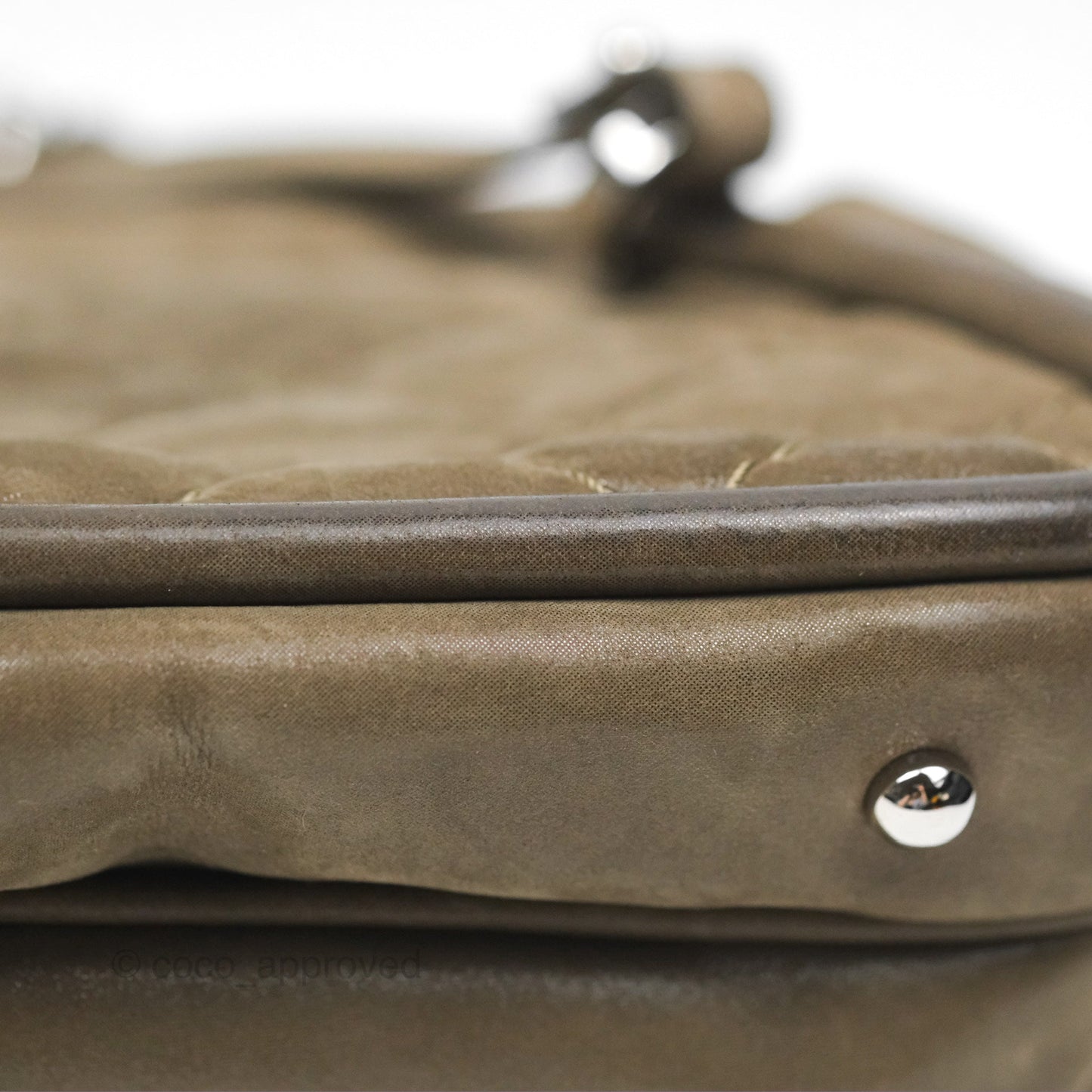 Chanel Quilted Camera Case Bag Iridescent Taupe Calfskin Silver Hardware