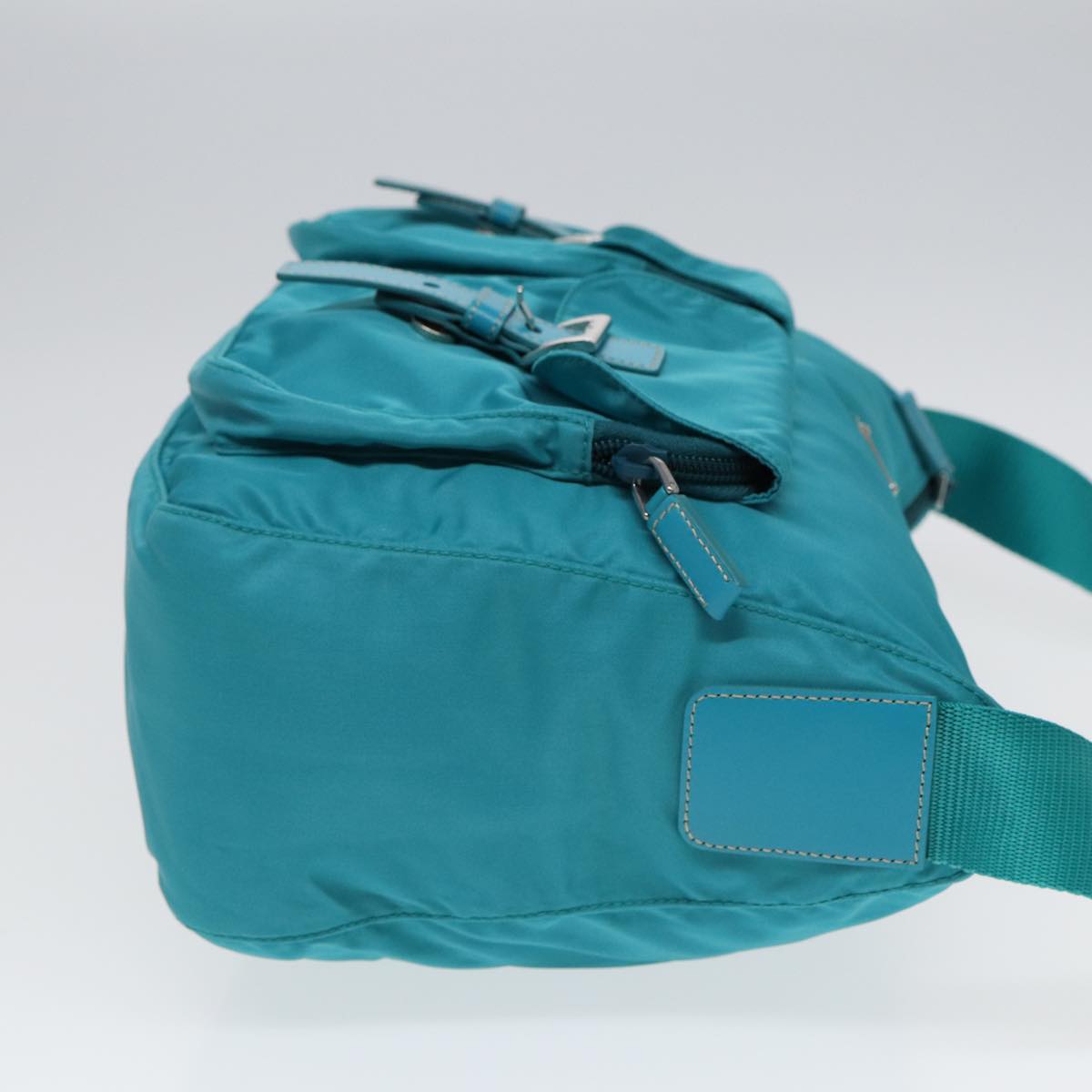 Luxury Prada Shoulder Bag Nylon Turquoise Blue  89320