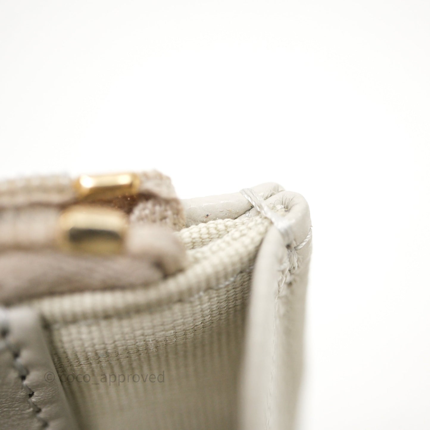 Chanel Quilted Wallet on Chain WOC Light Grey Caviar Gold Hardware 24S