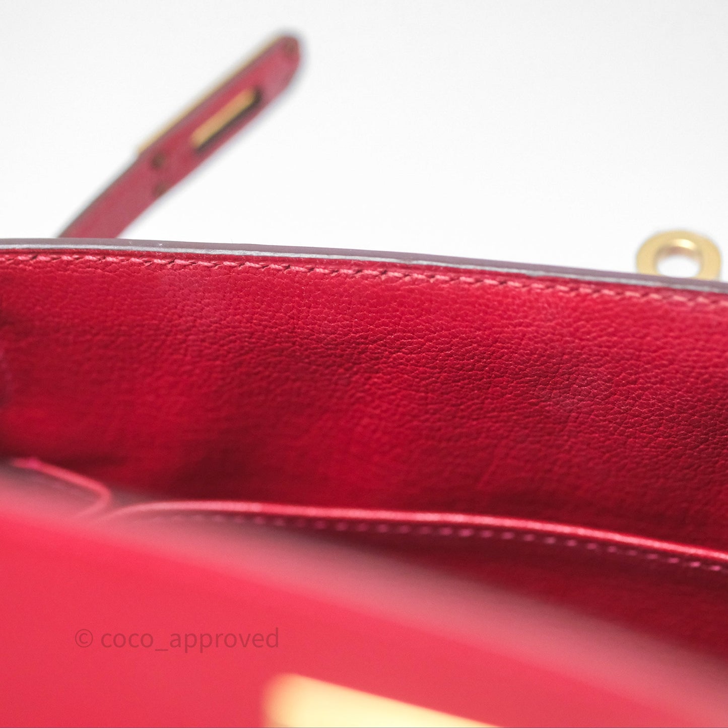 Hermès Sellier Kelly 25 Rouge Casaque Q5 Epsom Gold Hardware