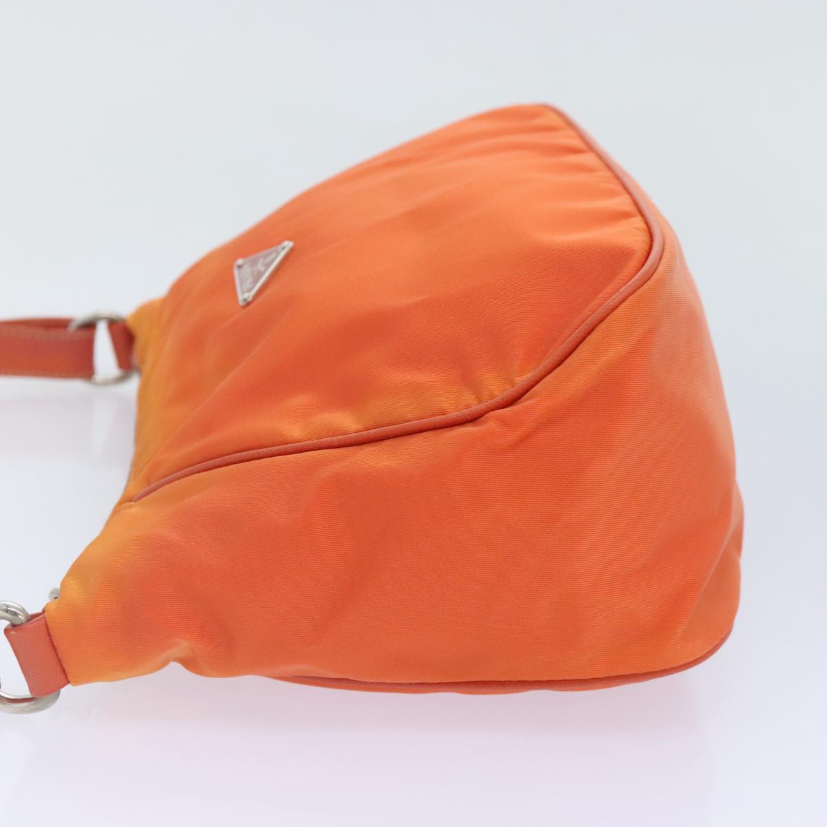 Luxury Prada Shoulder Bag Nylon Orange Silver  89359