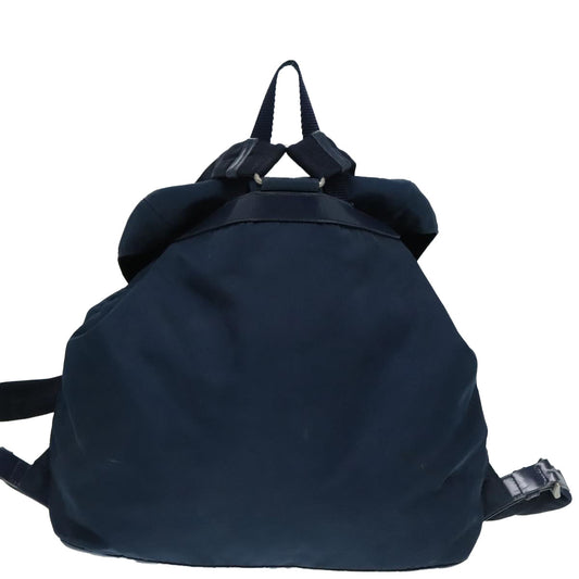 Luxury Prada Backpack Nylon Navy Silver  89367