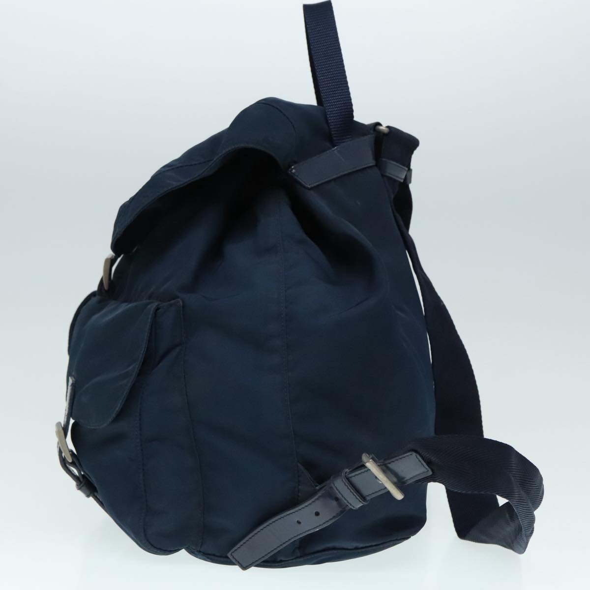 Luxury Prada Backpack Nylon Navy Silver  89367