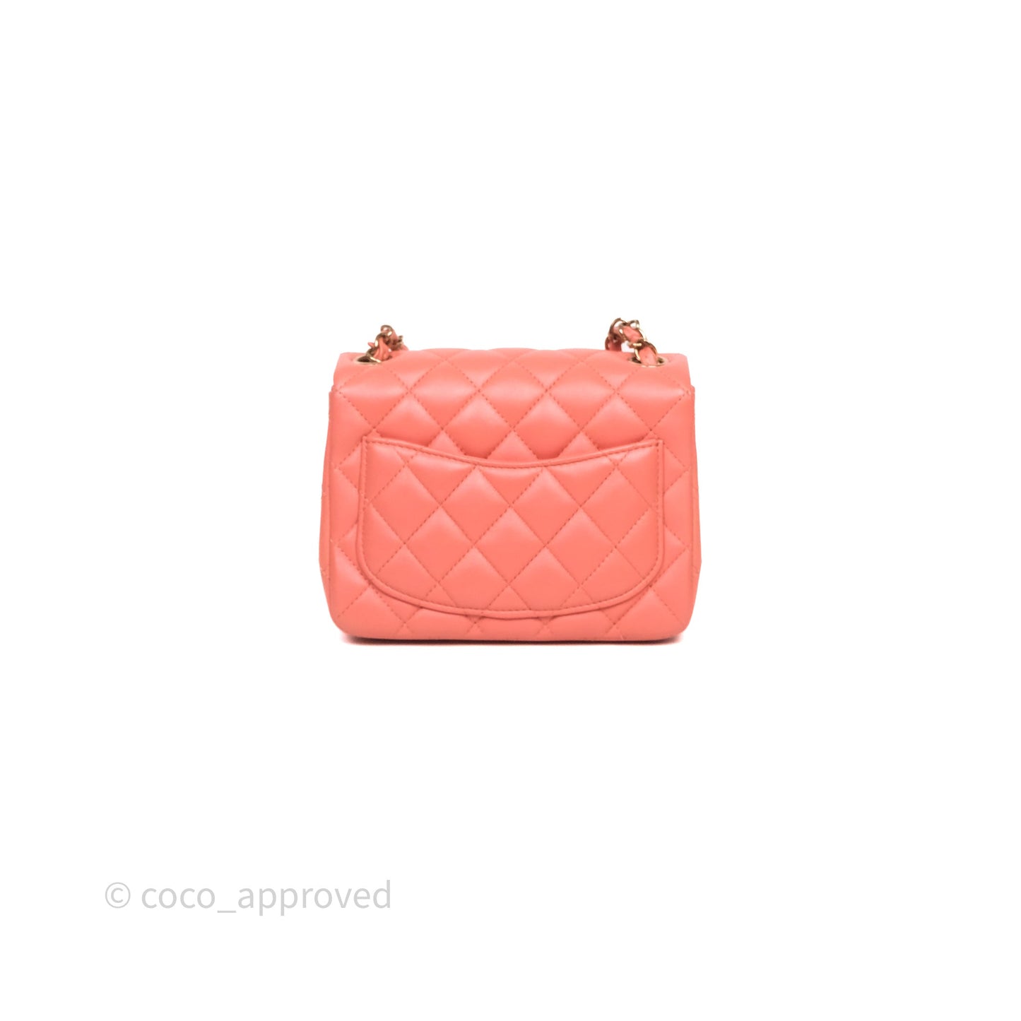 Chanel Mini Square Flap Quilted Pink Lambskin Gold Hardware