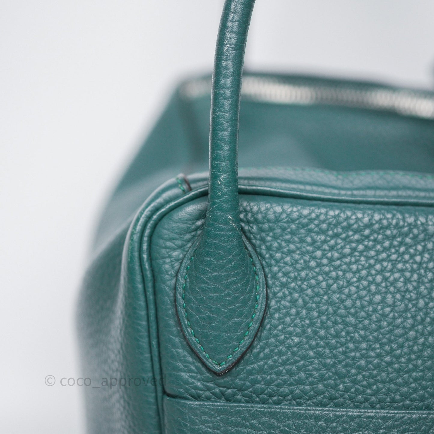 Hermès Lindy 30 Malachite Z6 Clemence Palladium Hardware