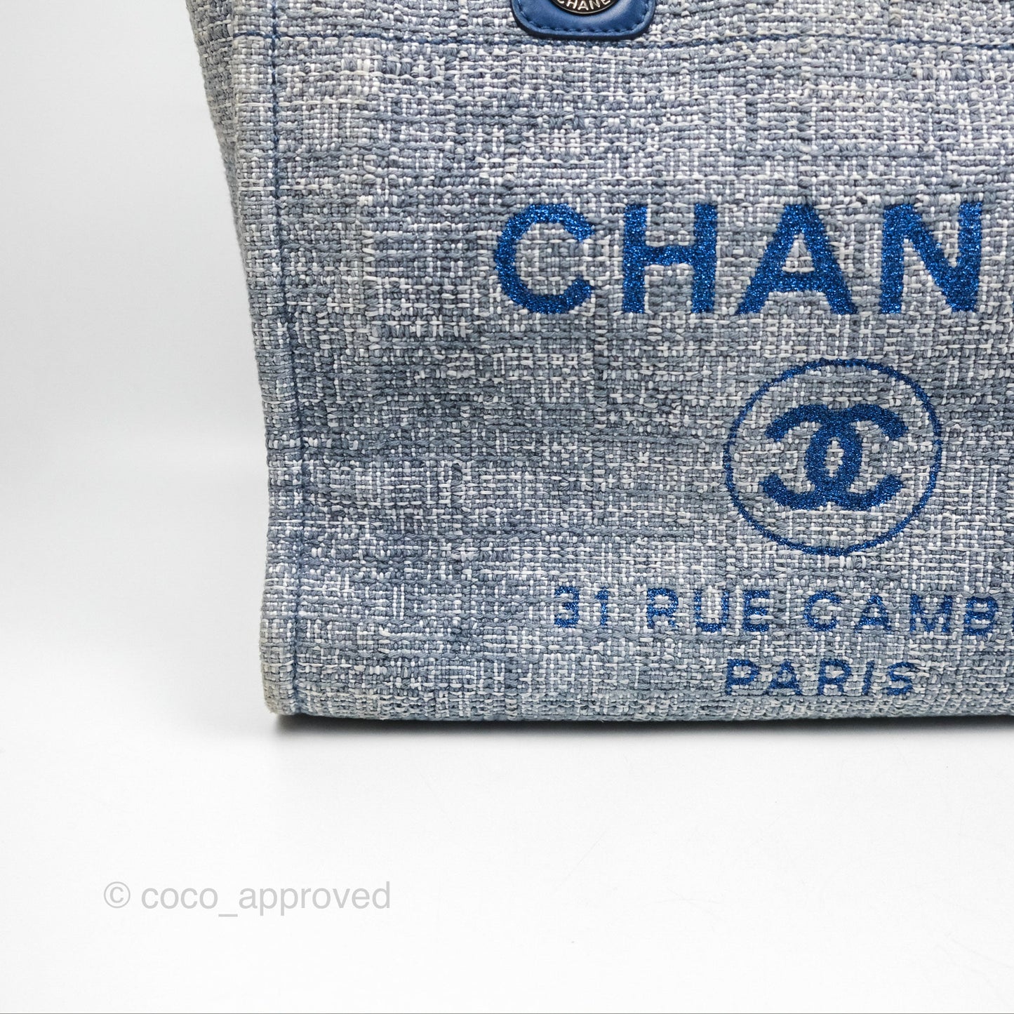 Chanel Medium Deauville Tote Blue Canvas