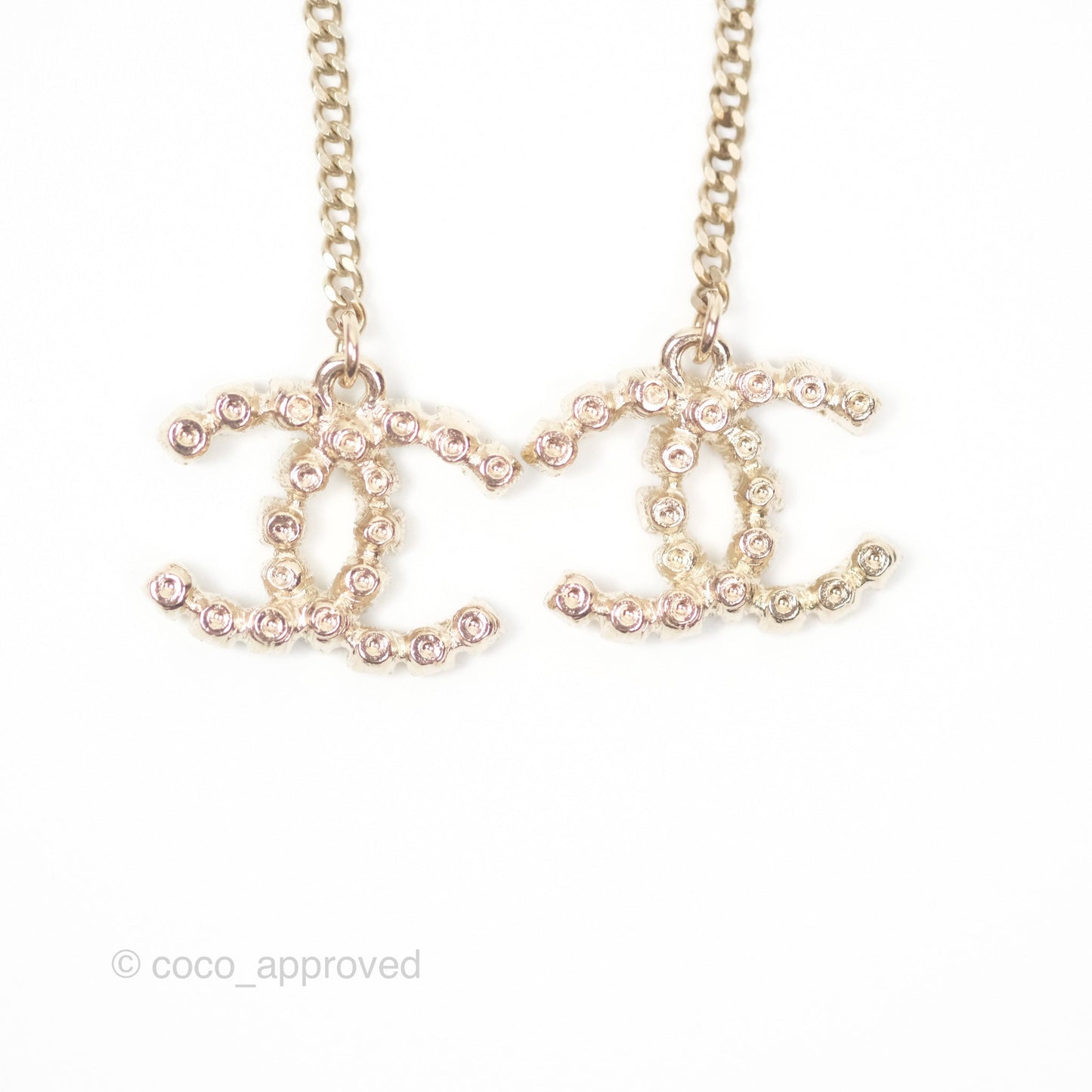 Chanel Crystal CC Long Drop Earrings Gold Tone 19A