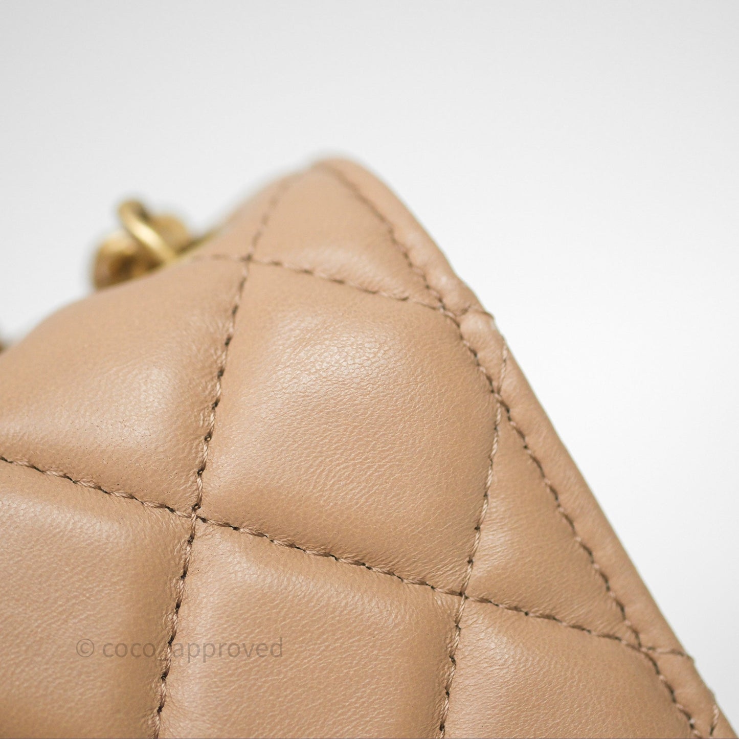 Chanel All Slide Wallet on Chain WOC Adjustable Chain Quilted Beige Lambskin