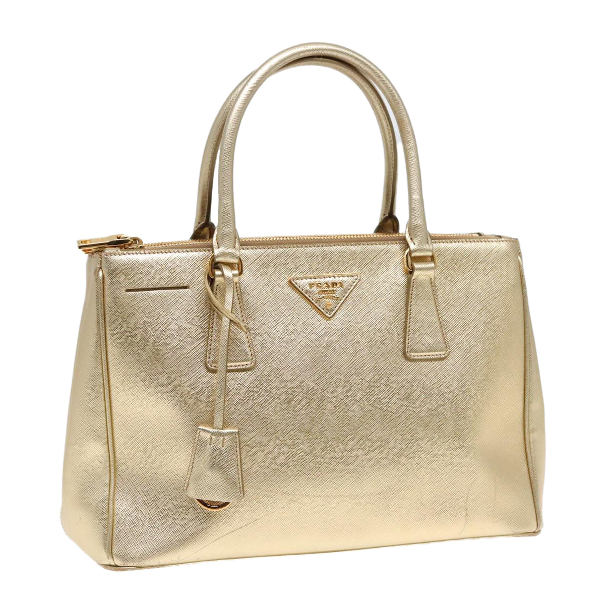 Luxury Prada Hand Bag Leather Gold  89411
