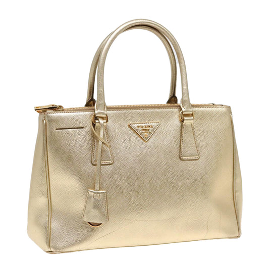 Luxury Prada Hand Bag Leather Gold  89411