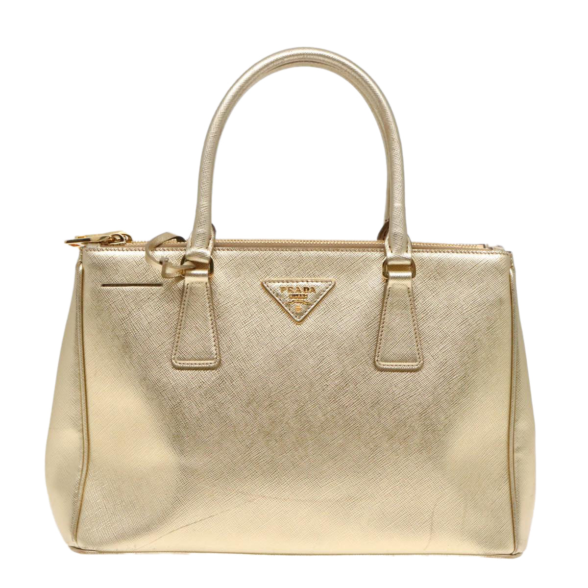 Luxury Prada Hand Bag Leather Gold  89411