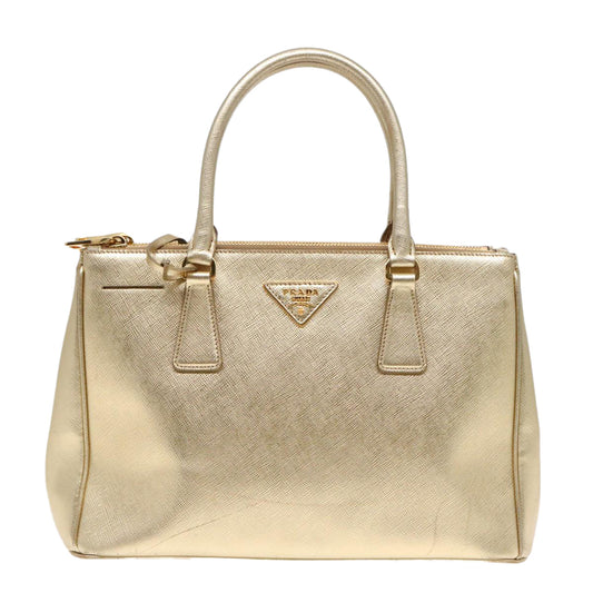 Luxury Prada Hand Bag Leather Gold  89411