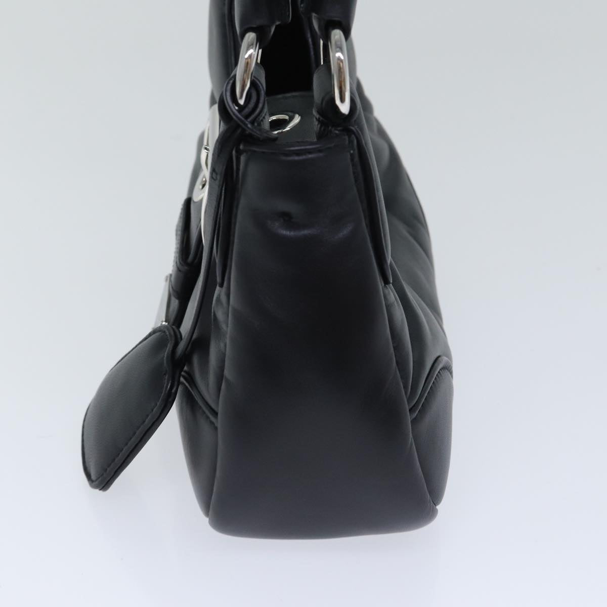 Luxury Prada Moon Hand Bag Leather Black Silver 1BA381  89413S