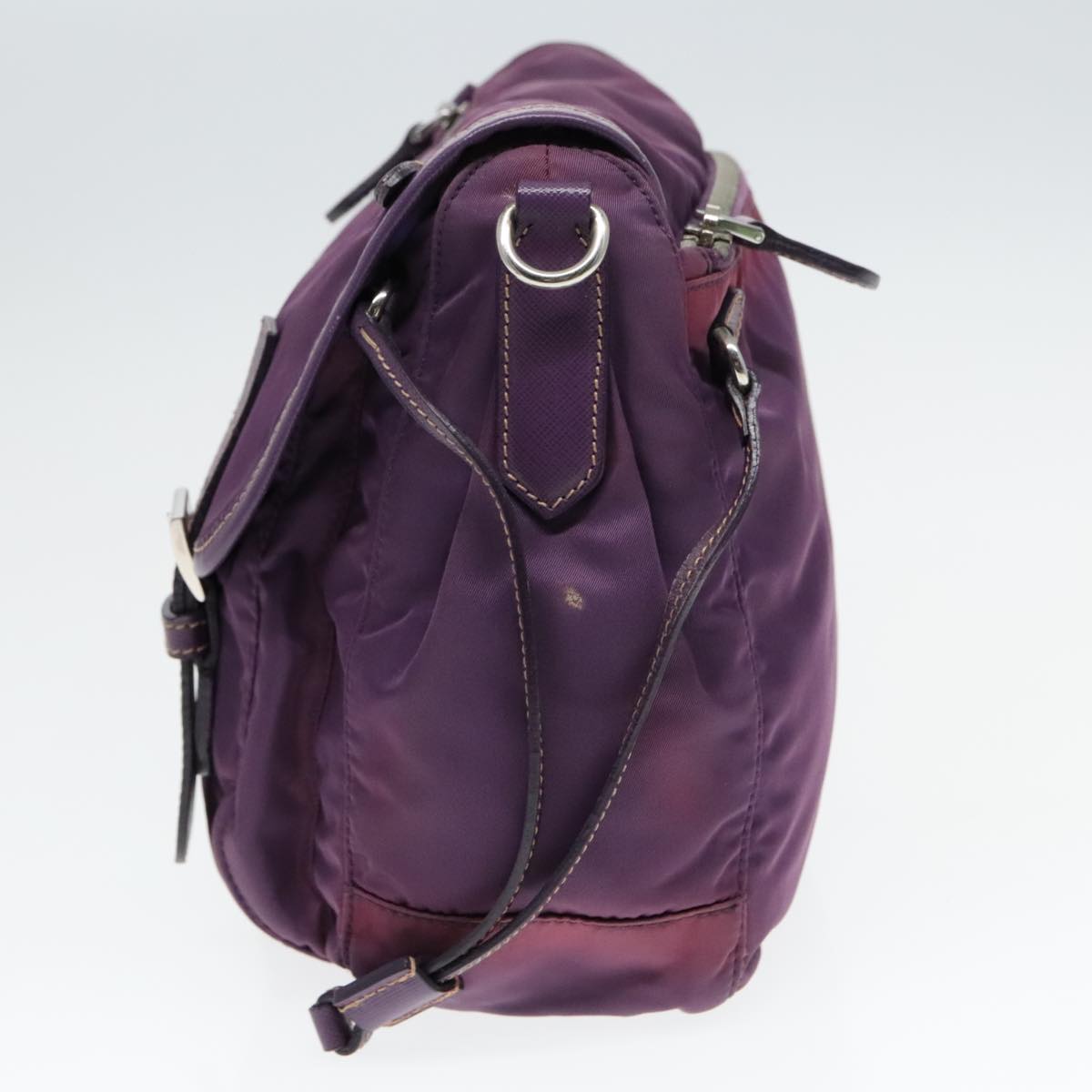 Luxury Prada Shoulder Bag Nylon Purple Gold  89419