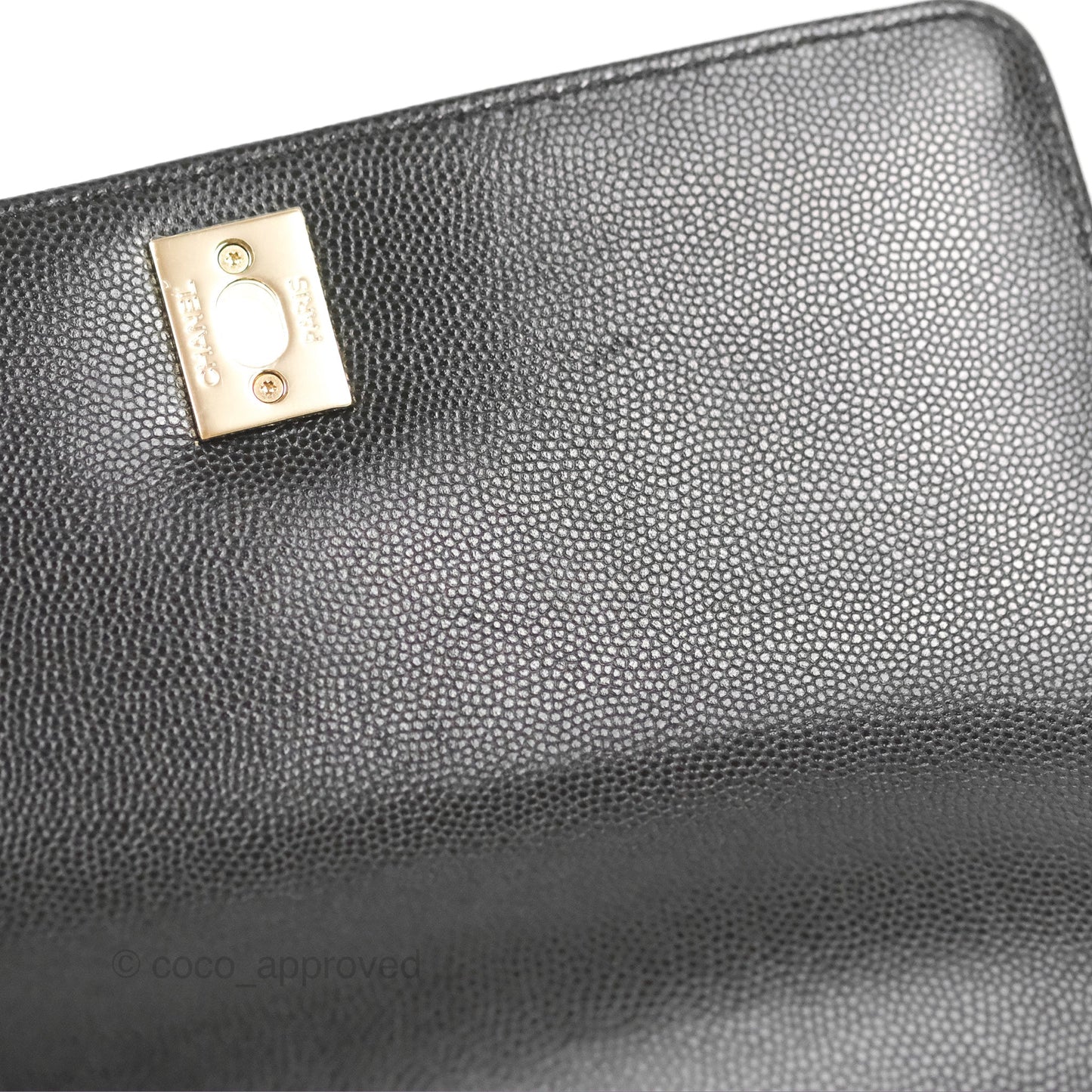 Chanel Small Quilted Coco Handle Black Caviar Gold Hardware