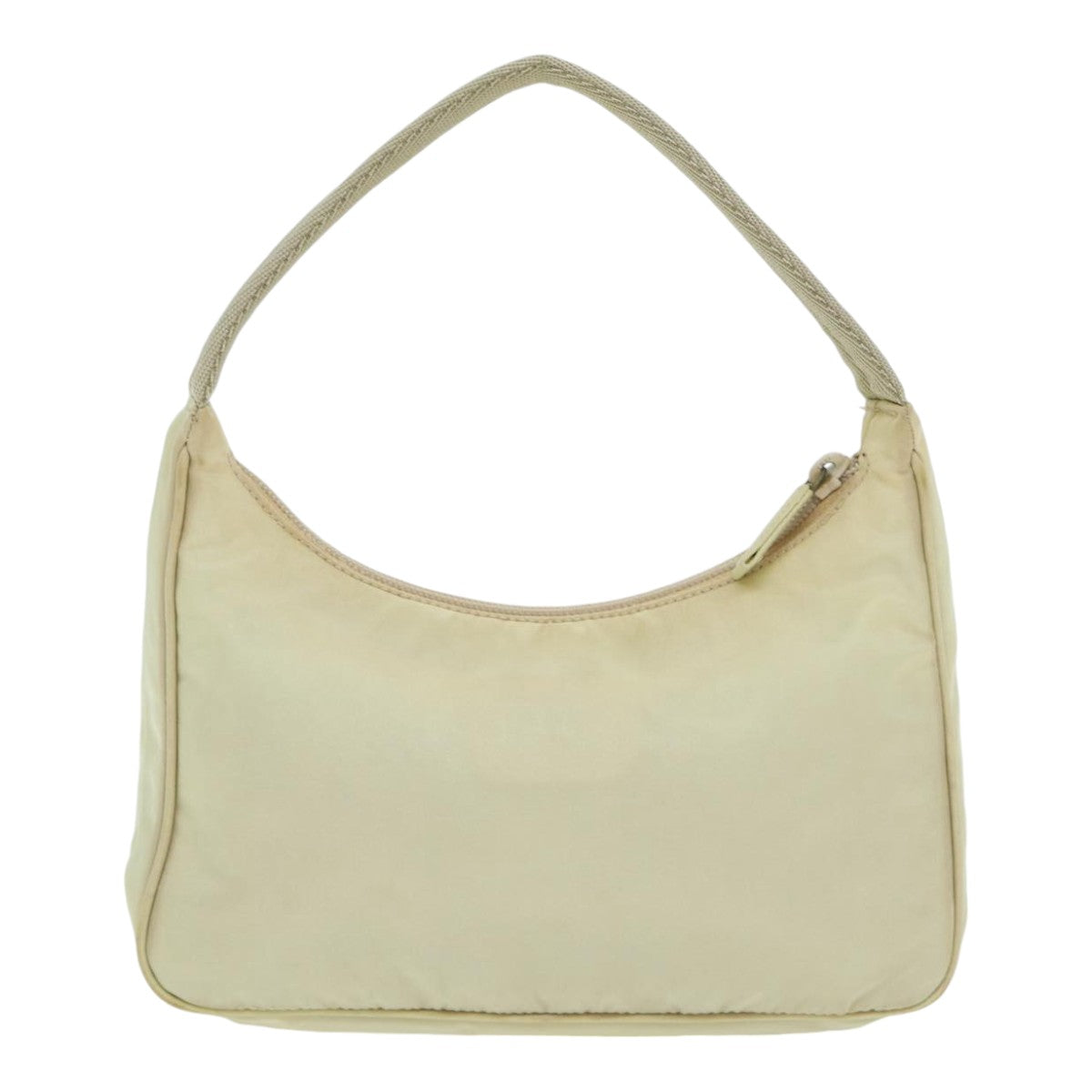 Luxury Prada Hand Bag Nylon Cream Silver  89428