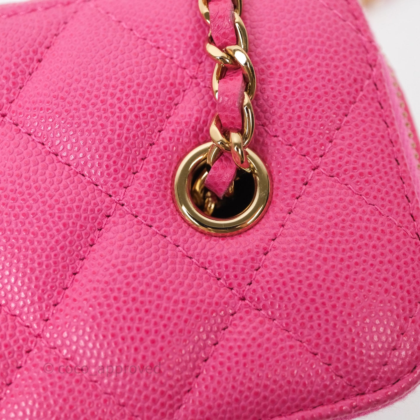 Chanel Classic Vanity With Chain Pink Caviar Gold Hardware