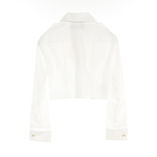 Luxury Gucci Trending 2025 Cotton poplin shirt Blouse Cotton Off white With scarf 23AW