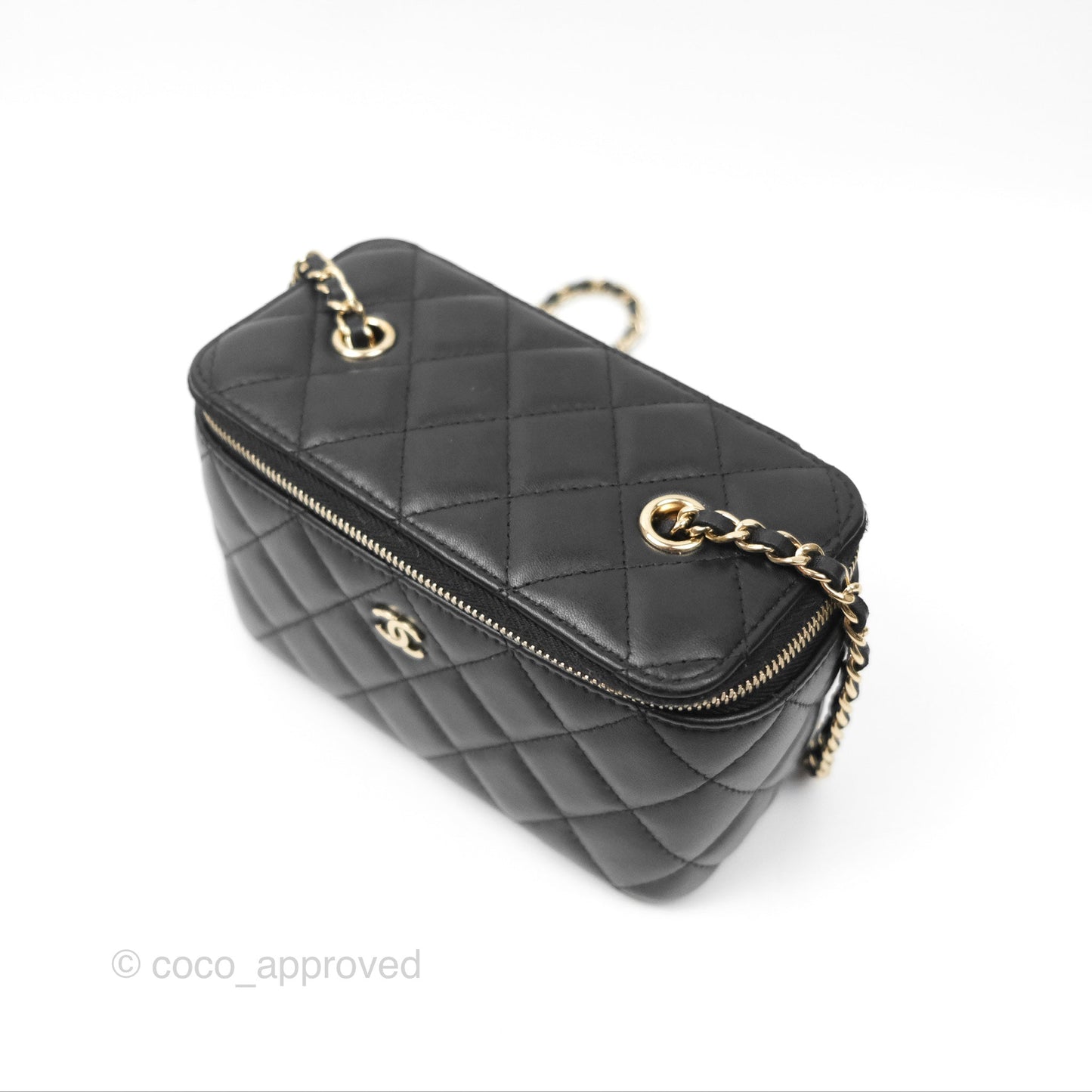 Chanel Vanity Rectangular Black Lambskin Gold Hardware