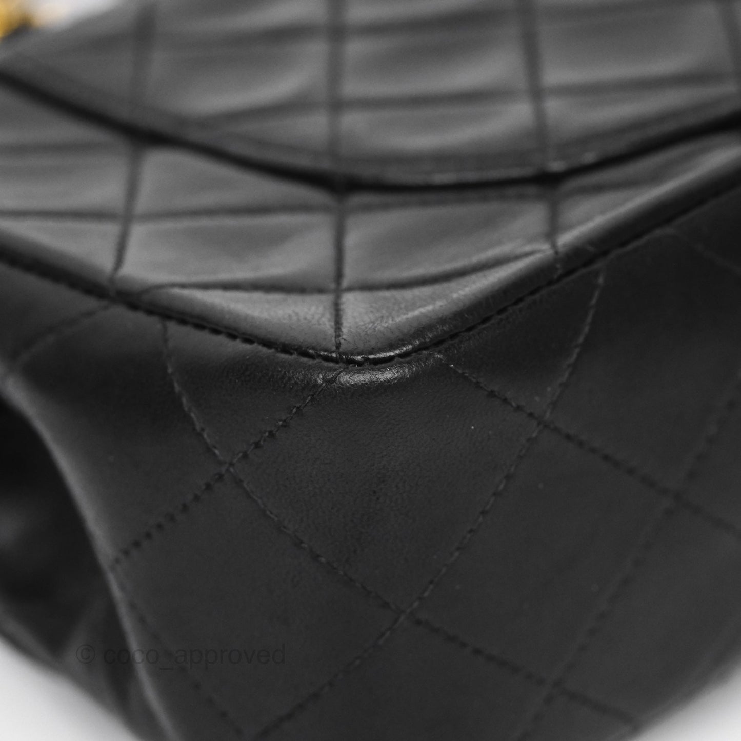 Chanel Vintage Small Classic Flap Black Lambskin 24K Gold Hardware