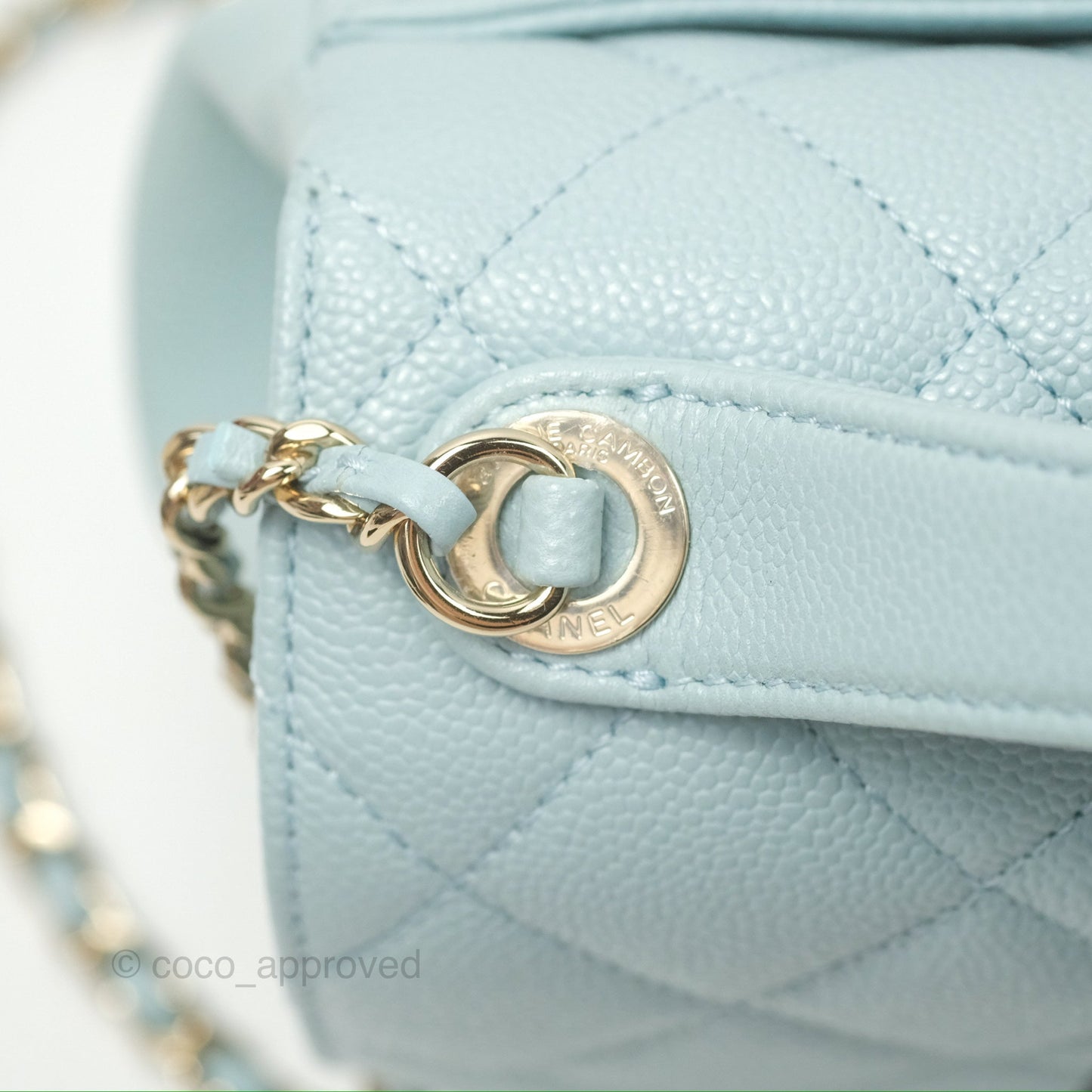 Chanel Quilted Small Business Affinity Flap Blue Caviar Gold Hardware
