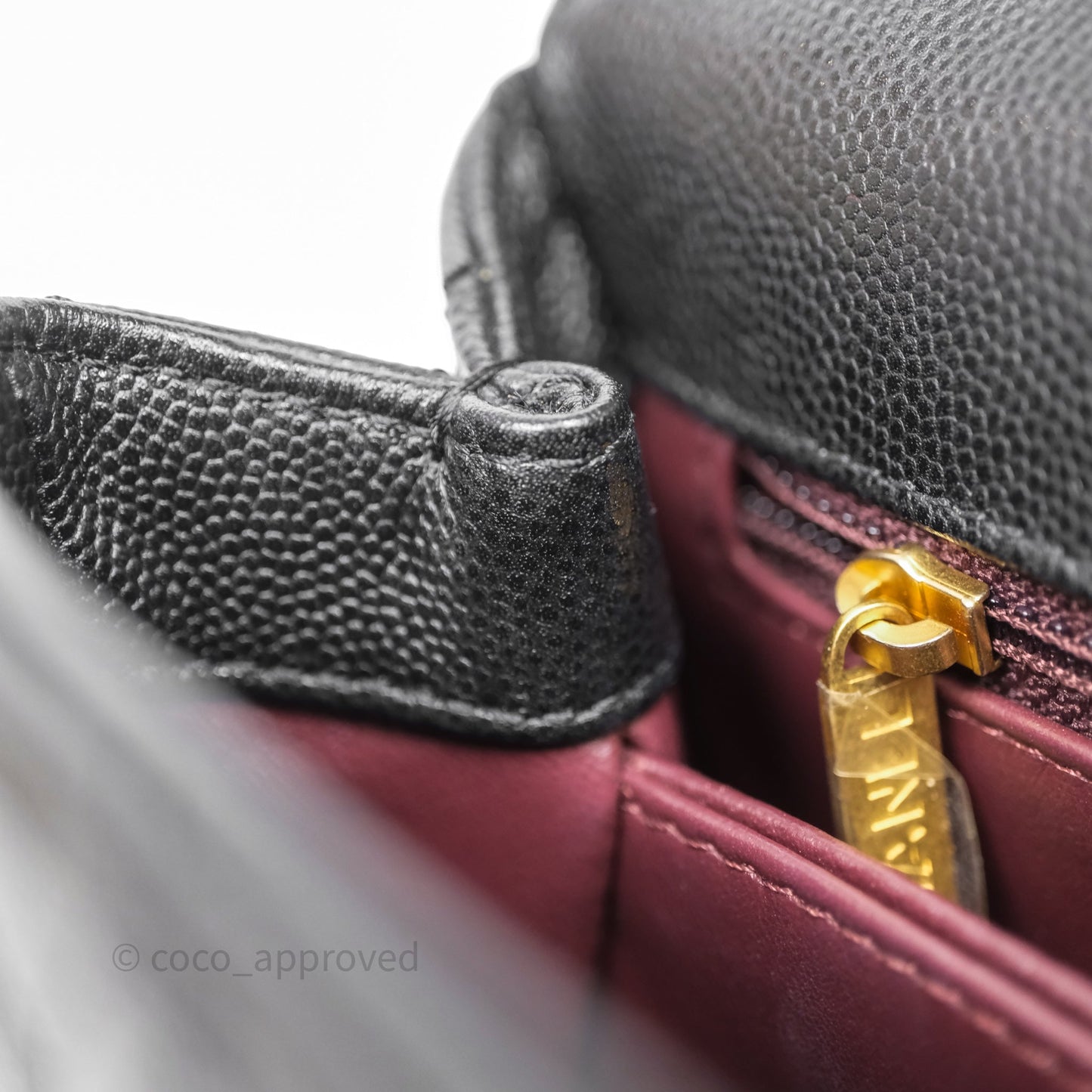 Chanel Small Coco Handle Black Caviar Aged Gold Hardware Braided Handle