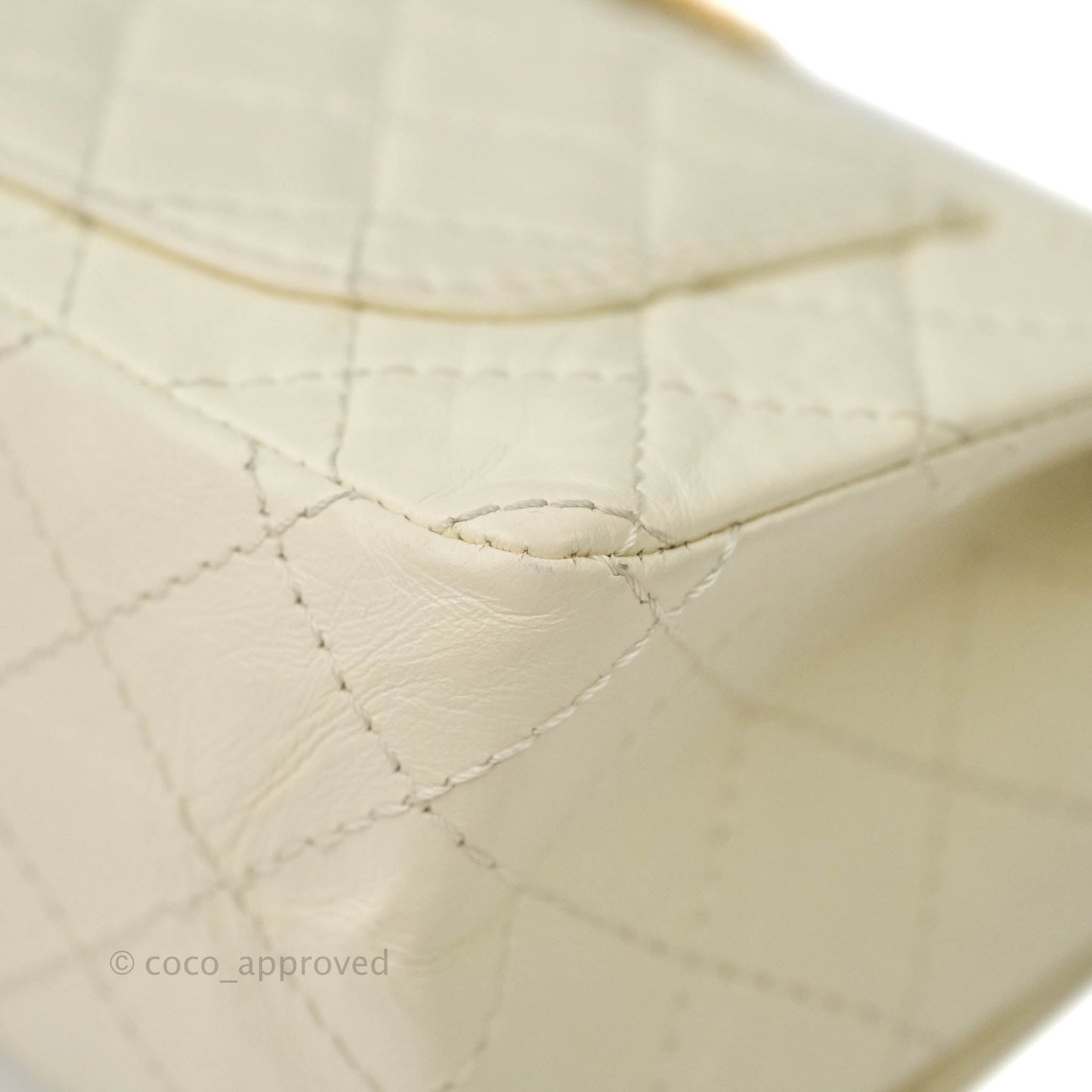 Chanel Mini Reissue 224 White Aged Calfskin Aged Gold Hardware