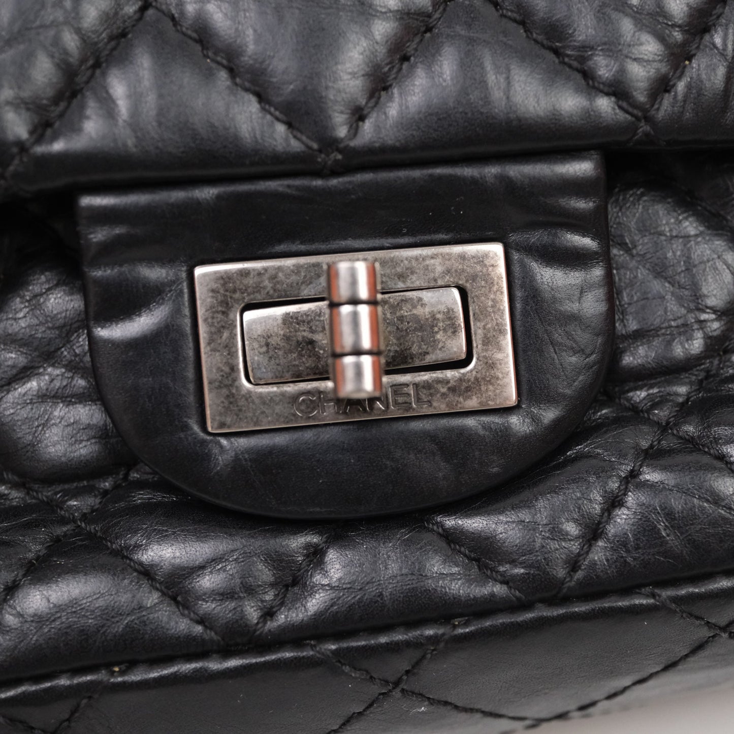 Chanel Reissue 225 Quilted Black Crumple Calfskin Ruthenium Hardware