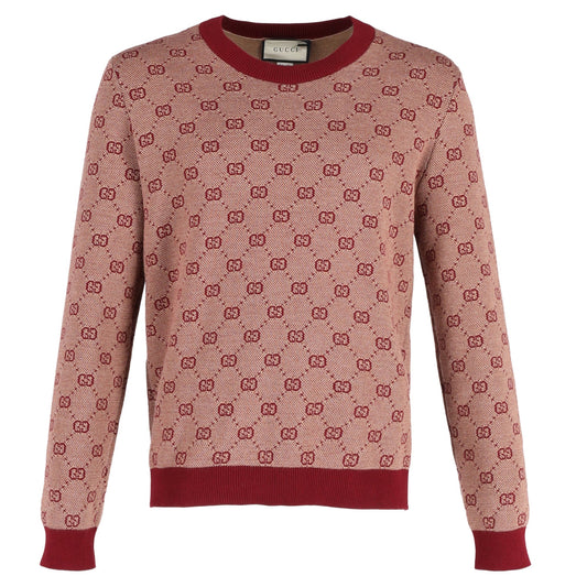 Luxury Gucci Trending 2025 Logo-Intarsia Sweater in Red Wool