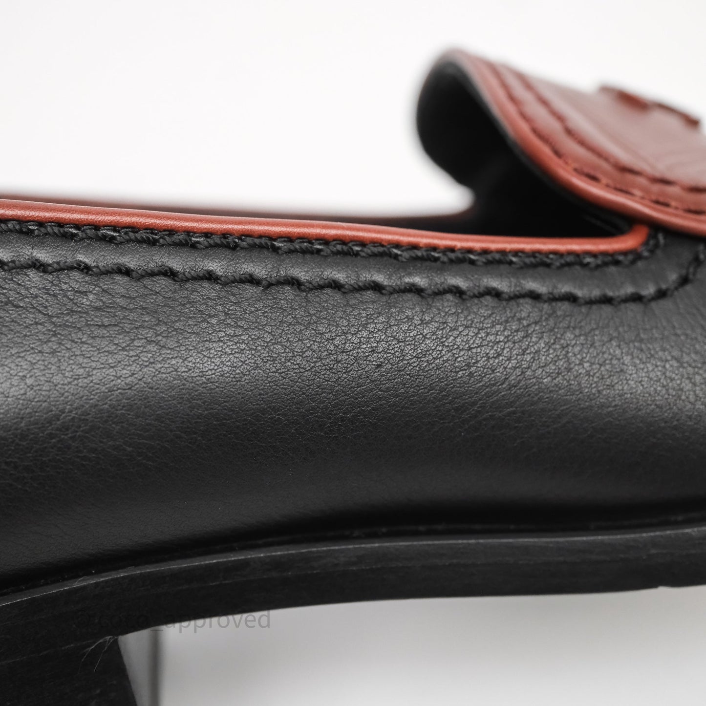 Chanel CC Loafers Black/ Brown Calfskin Size 35.5